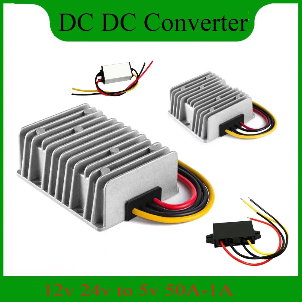 12V 24V to 5V 50A-1A Step Down Voltage Converter Voltage Reducer DC Converter Regulator 12 Volt to 5 Volt Buck Power Supply ROHS