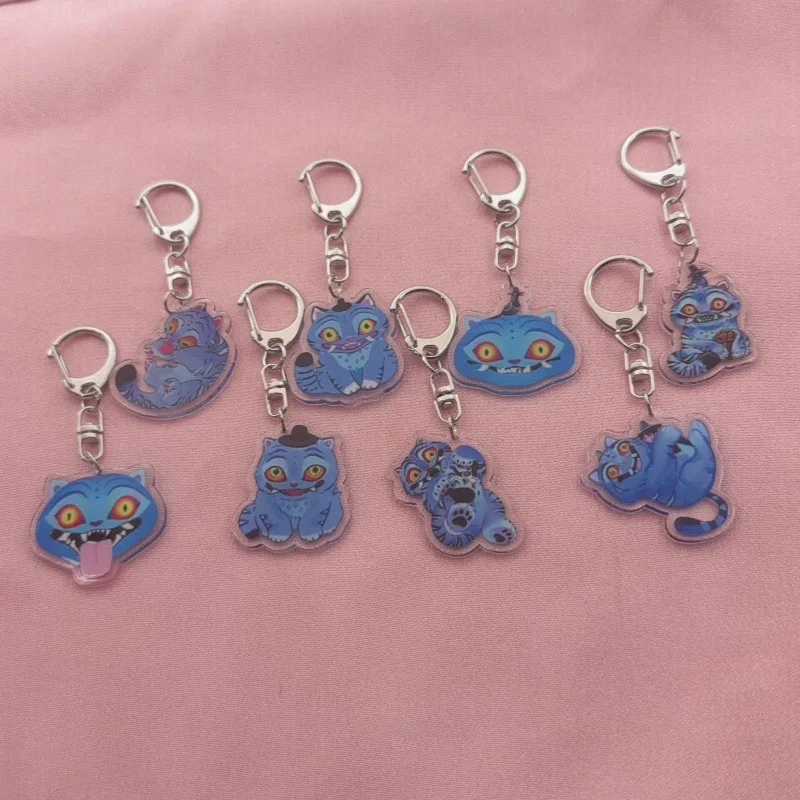 8pcs acrylic cute cat keychain, the best gift
