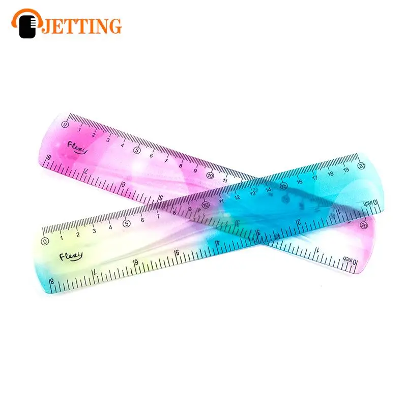 Colourful Student Flexible Ruler, Inch And Metric, 30 Cm/12 Inch, 20 Cm/8 Inch, 15 Cm/6 Inch, Random Colors Student Stationary