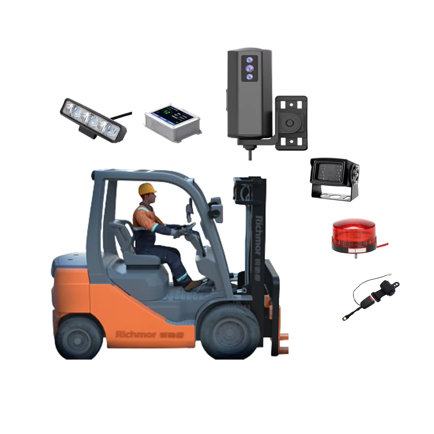 

Forklift AI Dashcam 2CH 1080P 4G WIFI GPS Car Video Recorder Integrated with DSM Face ID AI Functions BSD Is Optional