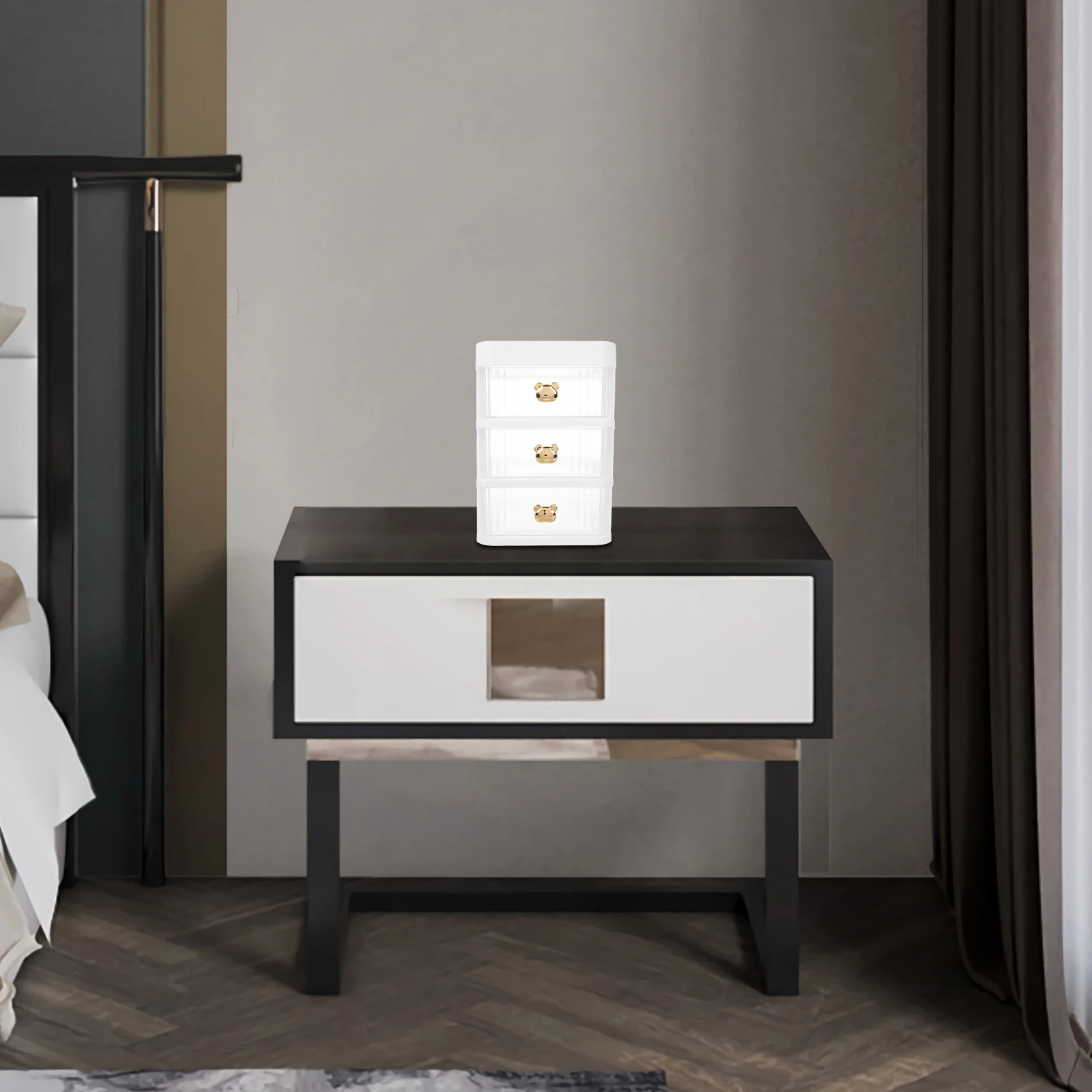 Drawer Storage Box Bathroom Makeup Organizer Clear Organizers Countertop with Drawers Stackable Plastic Desk Student