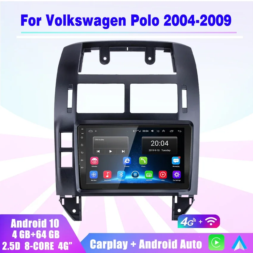 

2+32G Android 10 Car Radio Multimedia Player Stereo 2Din Carplay auto No dvd GPS Navigation For VW Volkswagen POLO 2004-2010