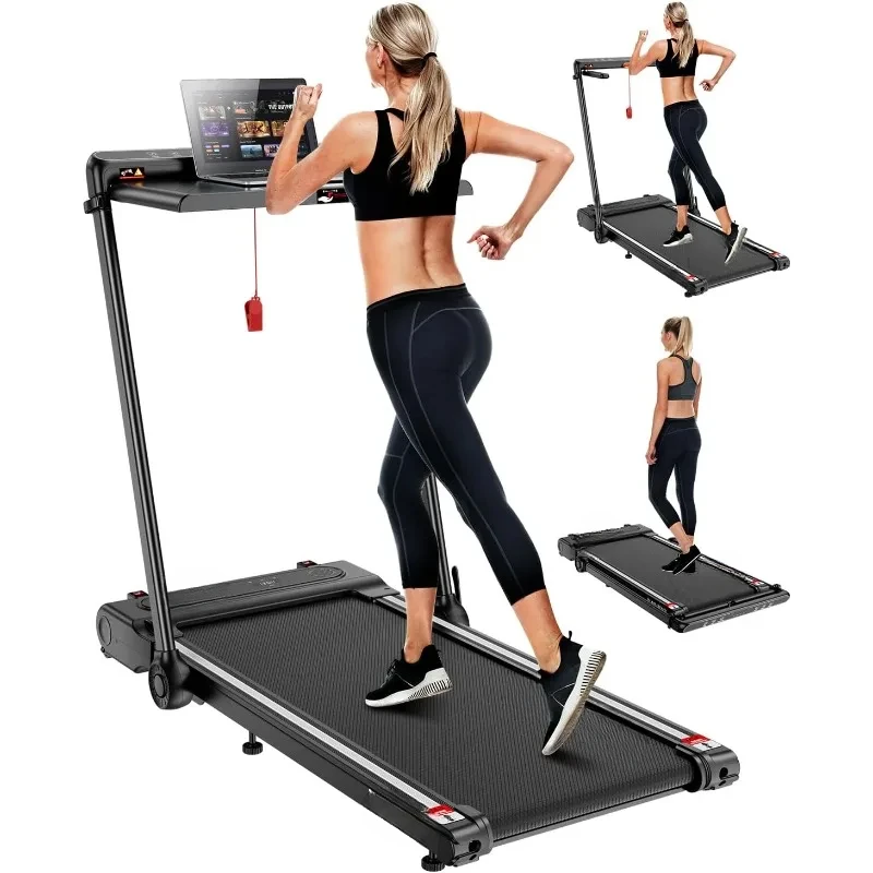 

Under Desk Treadmill with Incline, 3.5HP Walking Pad with Handle Bar Removable Desk Workstation, 300 Lbs Foldable Treadmills