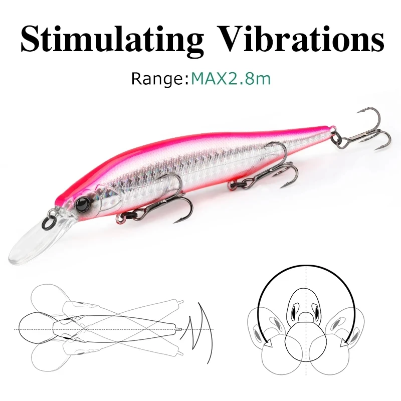 

TSURINOYA 115mm 17.2g 115SP Suspending Minnow Tungsten Weight System Fishing Lure AURORA Pike Bass Jerkbait Hard Bait