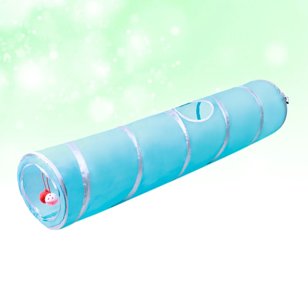 

Tunnel Pet Play Tube Foldable Durable Lightweight Sprung Steel Frame Space Saving 9.84X2Inch Folded Blue For Cat Rabbit