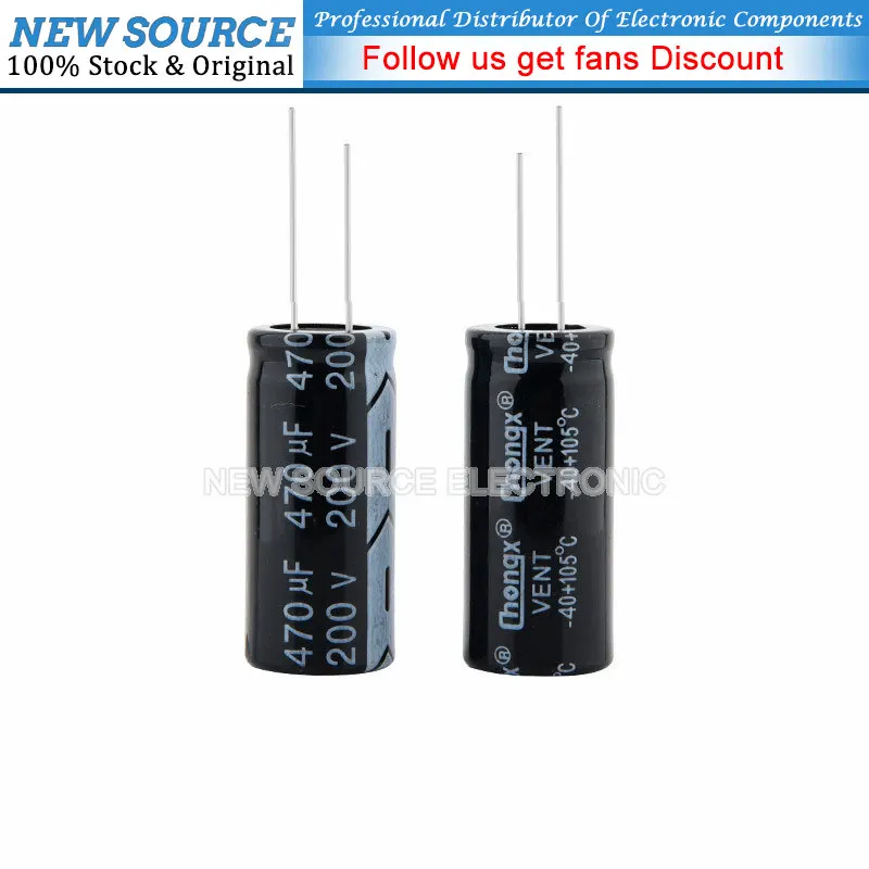 1-5PCS 200V DIP Aluminum Electrolytic Capacitor 10uf 33uf 47uf 68uf 100uf 220uf 330uf 470uf 680uf NewSource