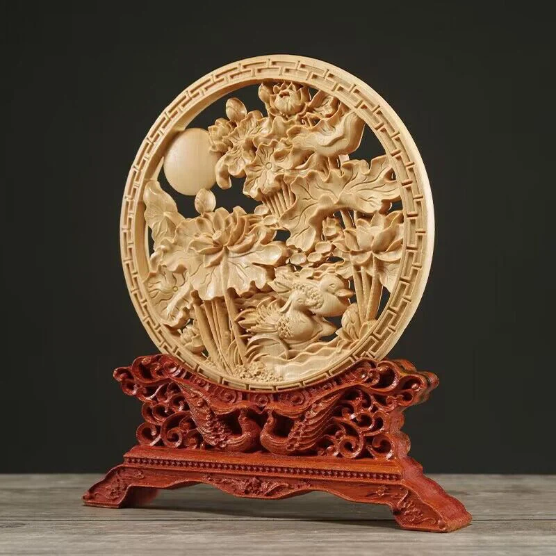 Imagem -05 - Wood Carving Mascot Dragon And Phoenix Statue Solid Wood Art Carving Home Sala de Estar Quarto Decorações do Escritório Entrega Gratuita