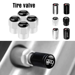 4Pcs 3D Metal Car Wheel Tire Valve Stem Caps Accessories for Audi A4 B5 B6 B7 B8 B9 A1 A3 A6 C5 C6 C7 A5 A7 A8 Q3 Q5 Q7 RS Sline