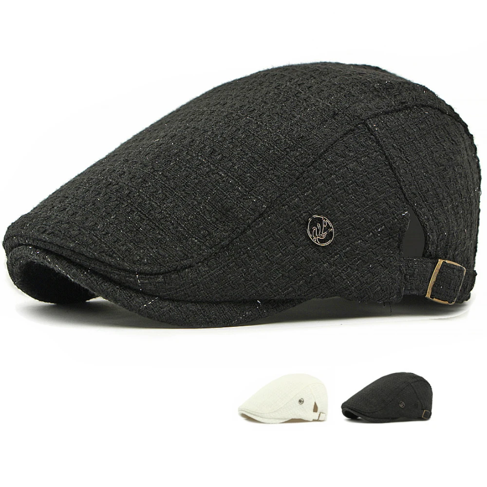 

HT4842 Beret Cap New Men Women Spring Autumn Hat Adjustable Ivy Flat Cap Vintage Artist Painter Beret Hat Adjustable Women Beret