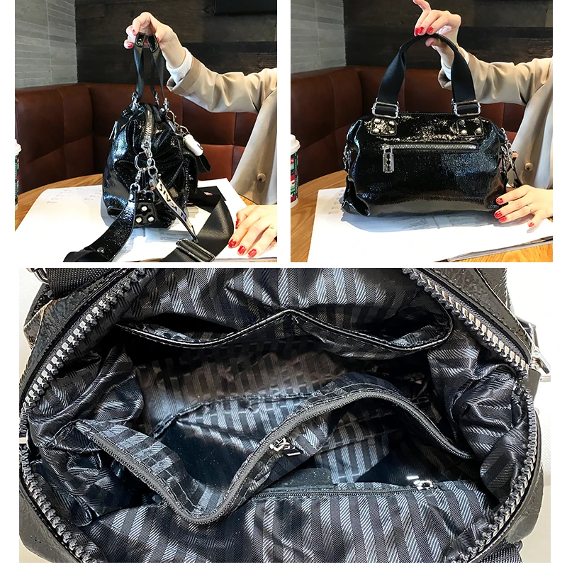 Retro Printed Handbags Women Bag 2021 New Trendy Large-capacity Fashion Soft Leather Diamond Shoulder Diagonal Bags