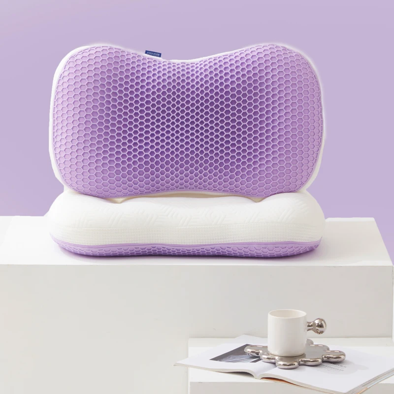 

TPE Kinitt Cotton AB Side Pectin Pillow Ergonomic Curve Zero Pressure Cervical Neck Health Care Comfortable Sleeping Pillows