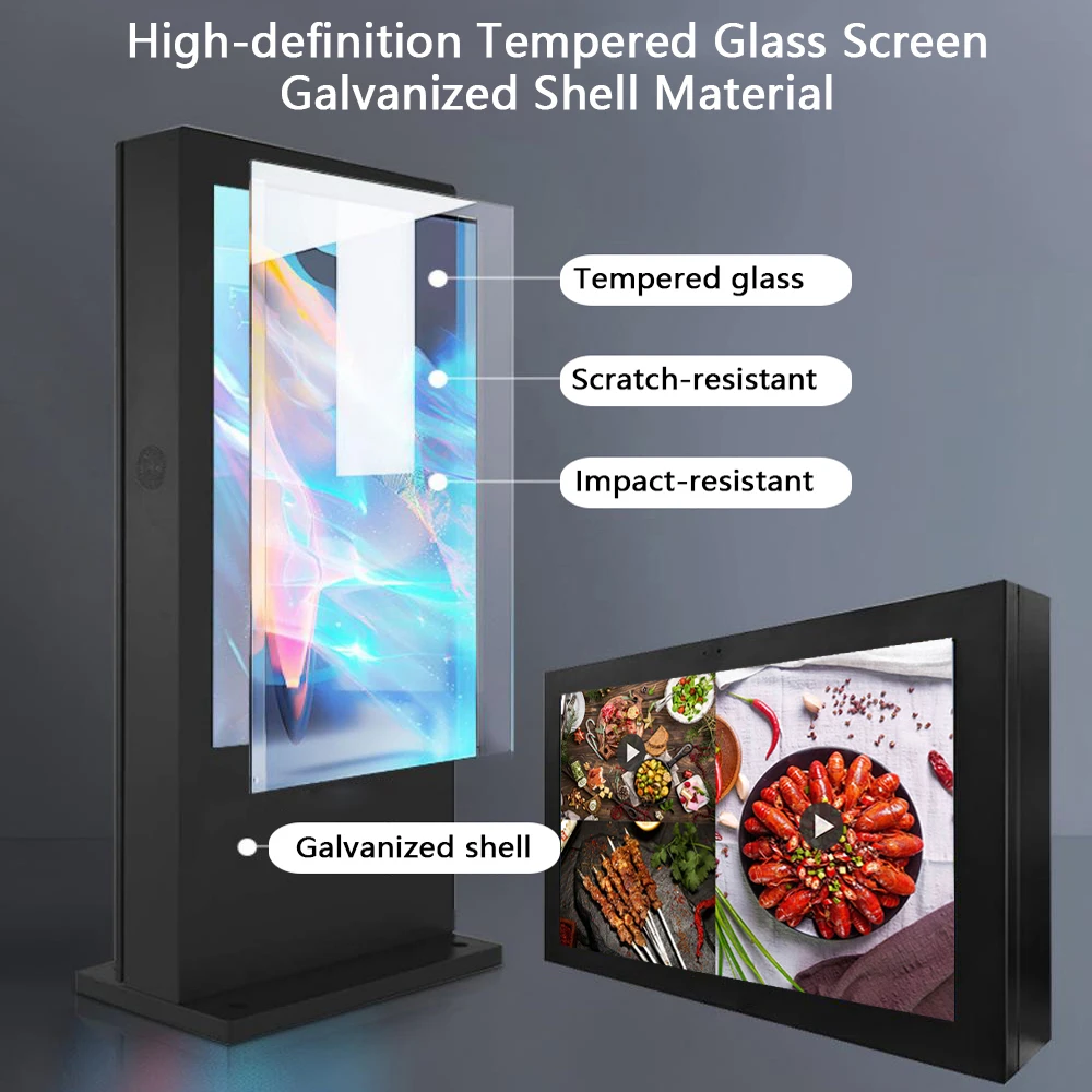 Waterproof LCD Digital Signage and Display Advertising Screen  Outdoor High Definition High Brightness