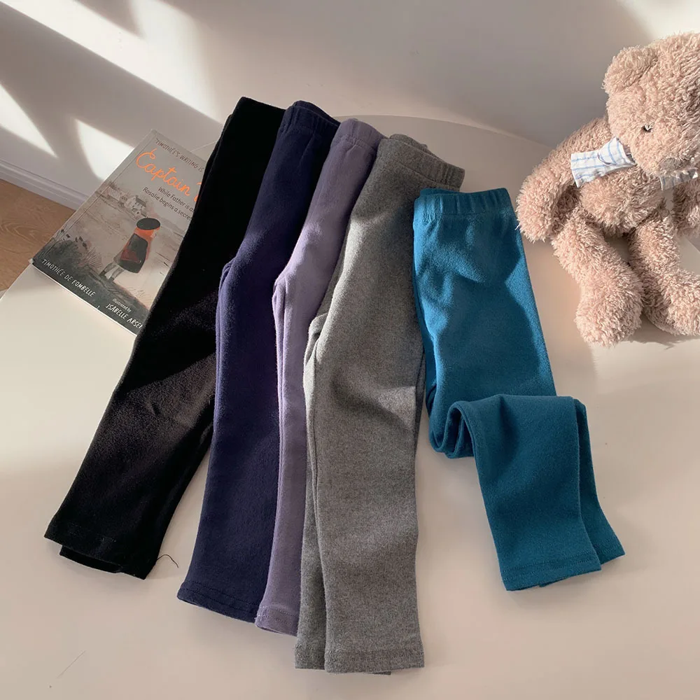 Children Cotton Leggings Girls Spring/Fall Pants Korean Solid Kids Fitting Long Pant Stretchy Tights Trousers Baby Bottoms Cloth - Image 2