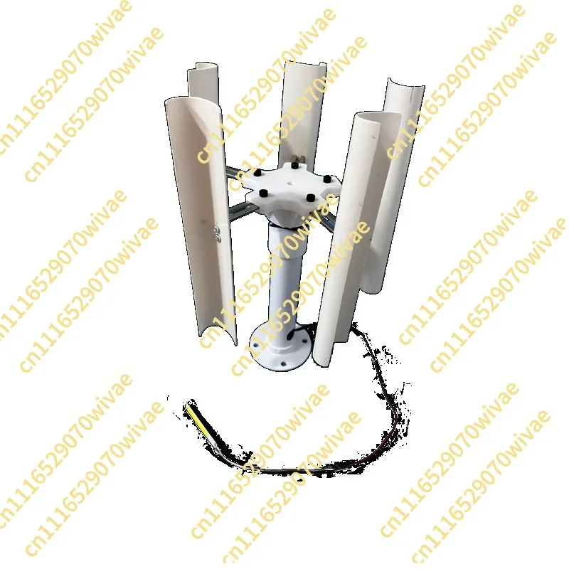Vertical 5-Blade Wind Turbine Portable Outdoor Three-Phase Permanent Magnet Brushless Low Speed Wind Generator