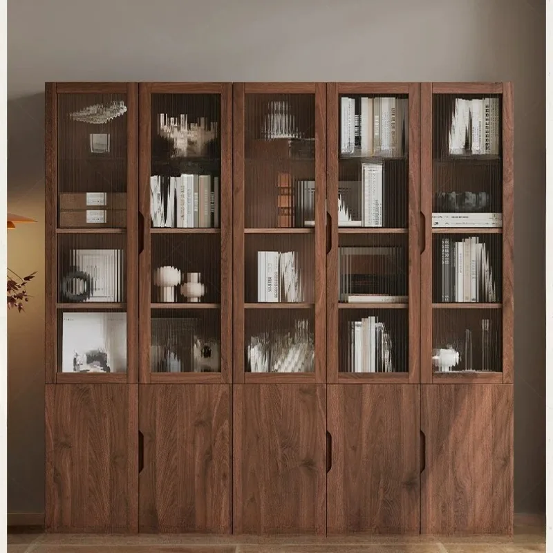All solid wood bookcase, medieval floor-to-ceiling bookshelf display cabinet, locker storage cabinet