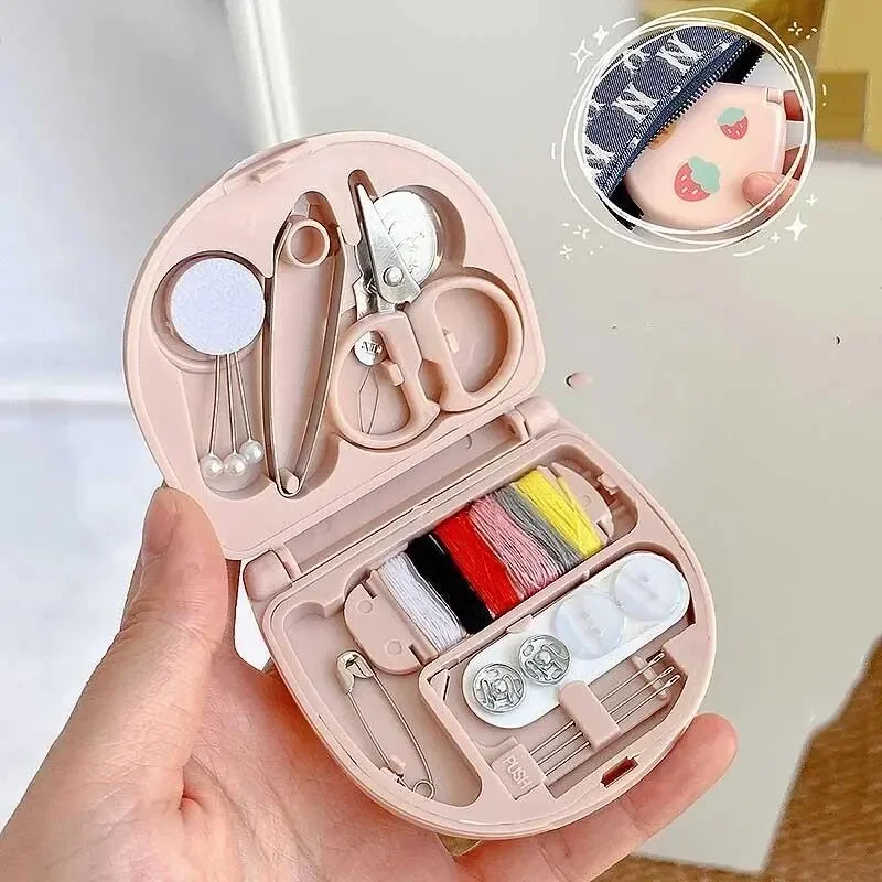 Buttons pins storage box set sewing mini travel sewing kit household multi-function portable apparel needlework storage box