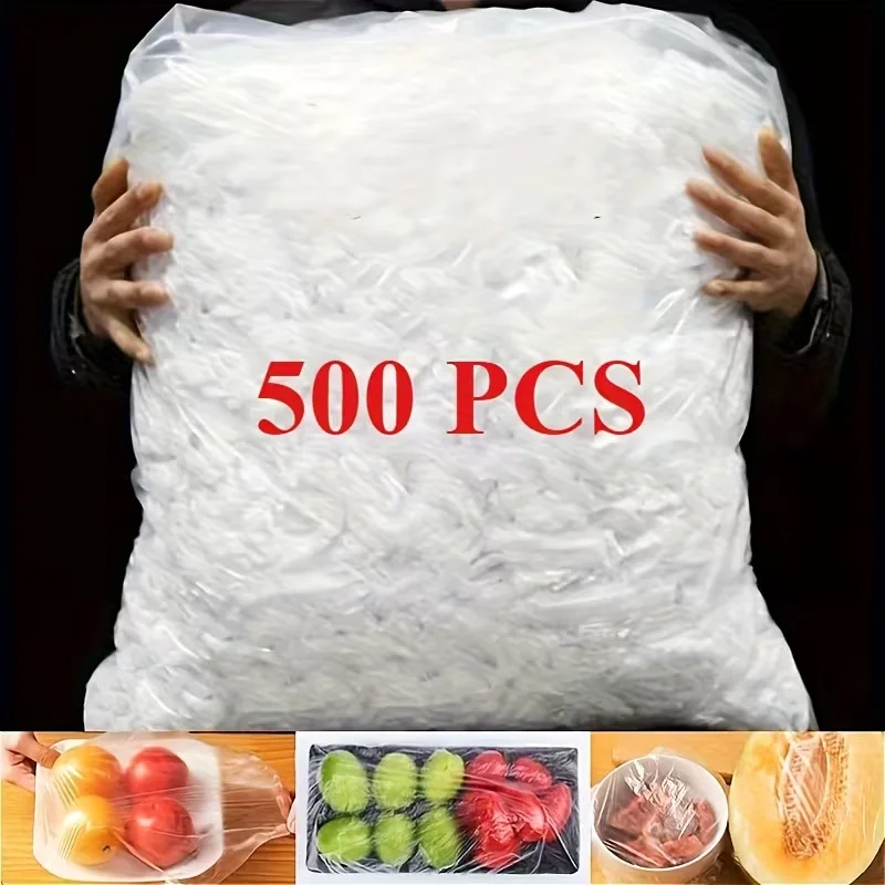 100-1000Pcs Reusable Elastic Food Covers -Transparent Stretchable Plastic Bowl and Plate Covers,for Kitchen and Dining,Christmas