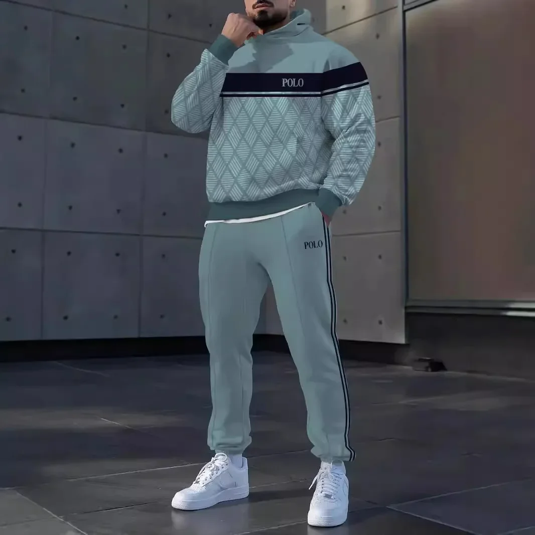 2024 New Trend Casual Loose Hat Sweater Men\'s Suit Tech Fleece Clothing  Sweatpants  Suits for Tracksuit Hoodies
