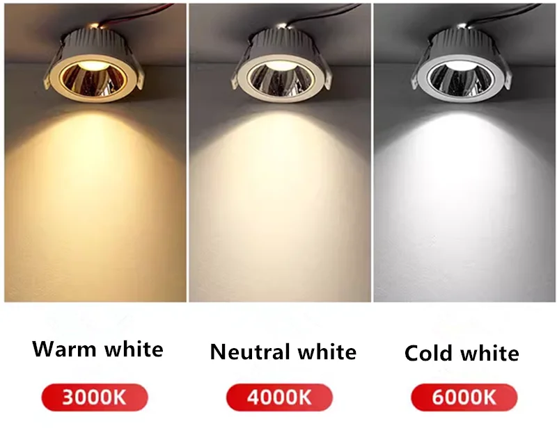 CRI 97 Anti Glare Recessed Dimmable LED Downlights 7W9W12W15W18W20W24W COB Ceiling Lamp Spot Lights AC110-230V +Led Drive