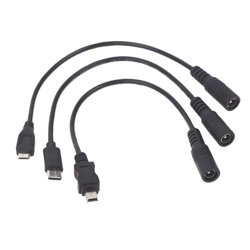 1PC TYPE/Android/Mili Male To 5.5*2.1 Female Cables 5521 Power Jack DC Power Conector Adapter USB Type C Converter