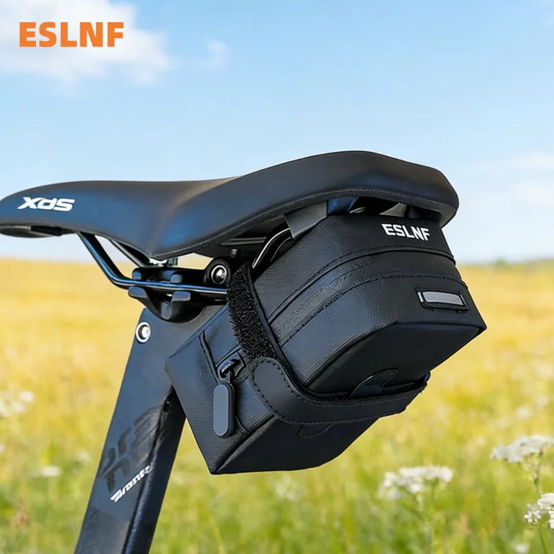 ESLNF Mountain Bicycle Saddle Bag Rainproof Riding Bag Reflection Road Bike Seat Tool Bag Bicycle Accessories