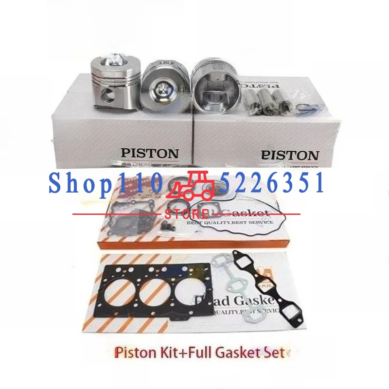 Full Gasket Set+Piston 3TNE78 Kit For Overhaul Rebuild Kit 3TNE78A Piston Rings Cylinder Liner Engine Parts