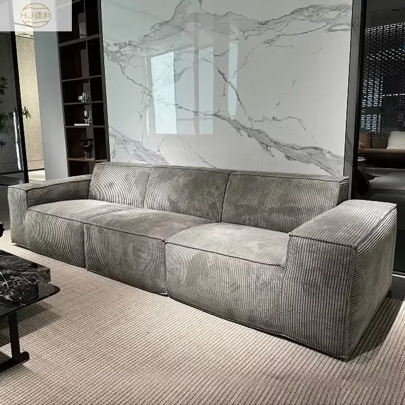 Modern Living Room Sofa Sectional Set Furniture l Shape 3 Seater Corduroy Compression Vacuum Packed Relaxing Designs