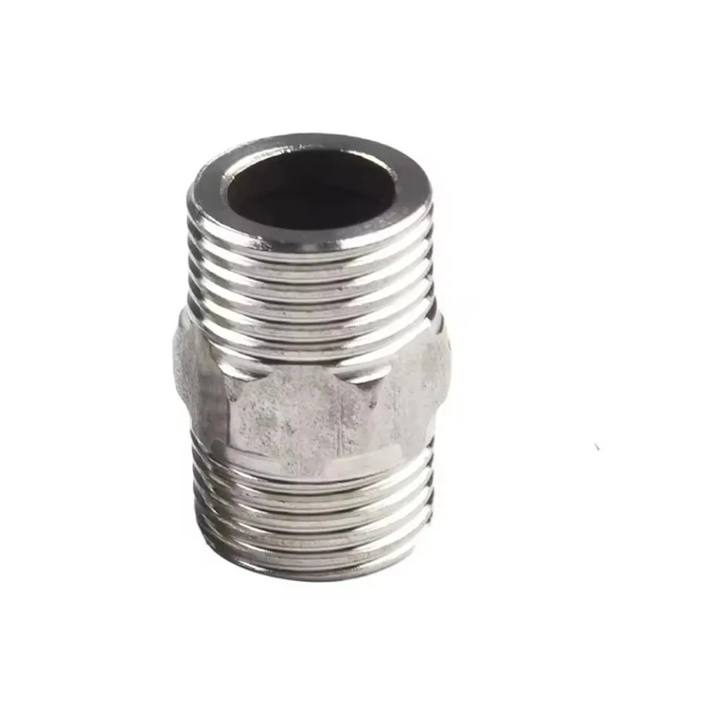 

Удлинитель душевого шланга из нержавеющей стали, шестигранный ниппель, удлиненный двойной разъем с наружной резьбой, 1/2 дюйма, мужские соединения для водопроводных труб, душ «сделай сам»