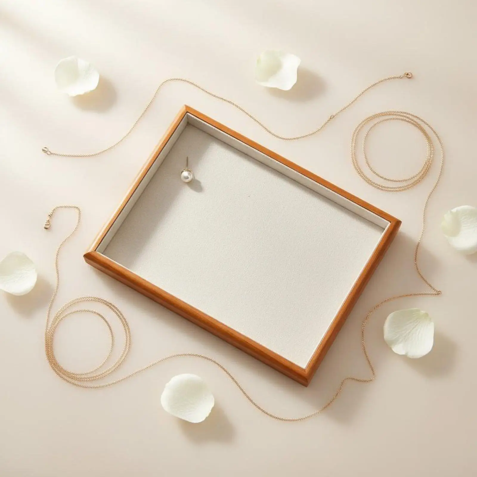 Jewelry Display Tray Wooden Linen Stackable Organizer for Jewelry Box Rings Necklaces Retail Exhibition