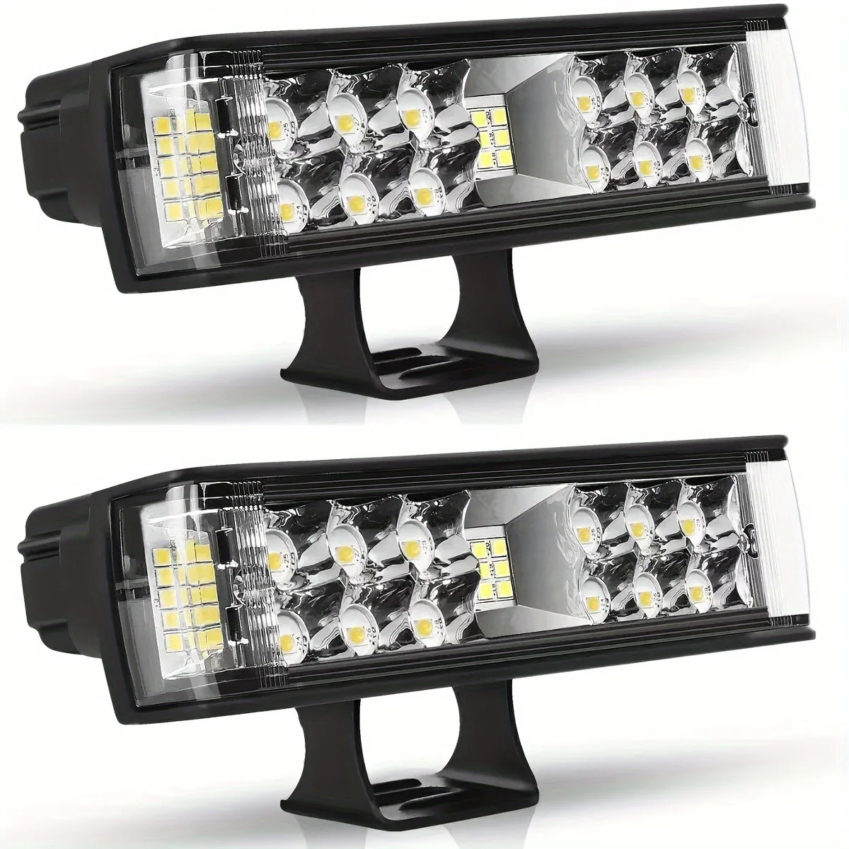 2PCS 7 Inch LED Light Bar 60W 6000K White Off Road Driving Auxiliary LED Work Lights for Truck ATV Boat SUV Motorbike 12V 24V