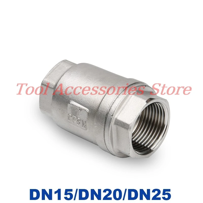 1PCS  Stainless Steel 201 304 316 In-Line Spring Vertical Check Valve DN15/DN20/DN25/10 1/2 3/4 1 inch 2 way check valve