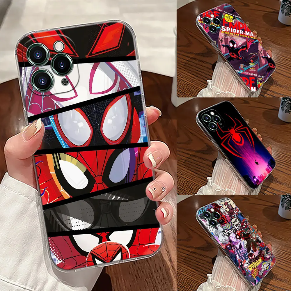 

Spiderman Gwen Miles Morales Transparent Phone Case For iPhone 17 Pro Max 17E 11 12 13 14 15 16 Pro Max Plus 17 Air 16E XS Cover