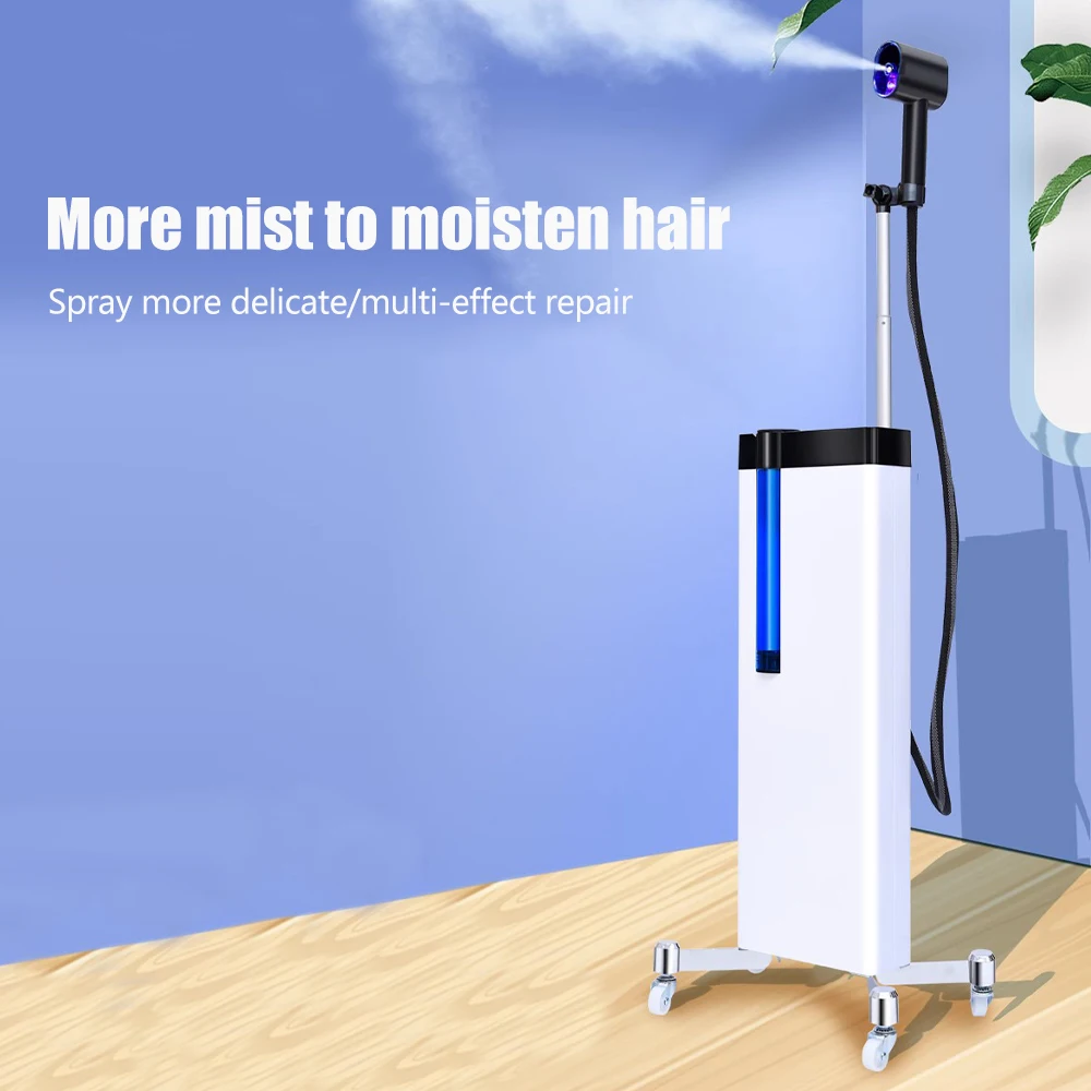 Humidifier Facial 2 In 1 Shampoo Hair Steamer Rolling Stand Hooded Hair Dyeing Coloring Perming Conditioning Salon Spa Steamer