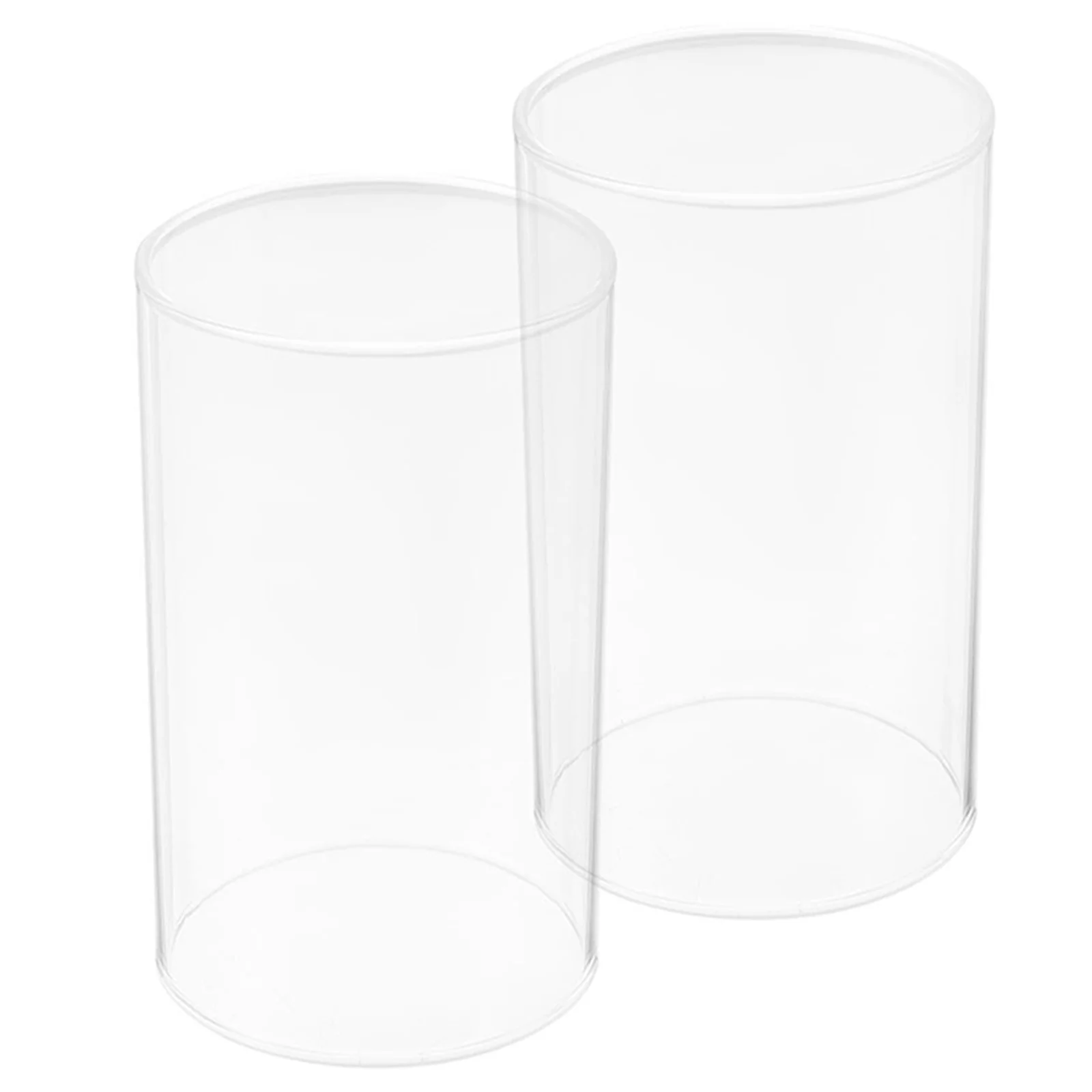 

2Pcs Transparent Glass Shades Open Ended Tube Cover for Creative Decoration and Warm Ambiance Clear Glass Shades