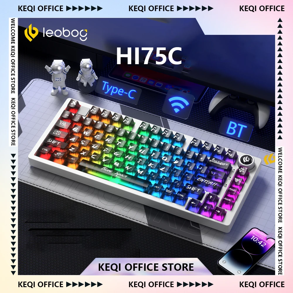 LEOBOG Hi75C Pro Mechanical Keyboard Kits 3-mode Wireless Aluminium Alloy Hot Swap Gasket Gaming Keyboard Custom E-sports Gifts