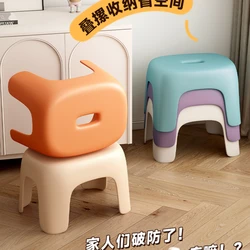 Plastic small stools, children's low stools for household use, foldable stools, living room sofas, thickened bathroomsmall chair