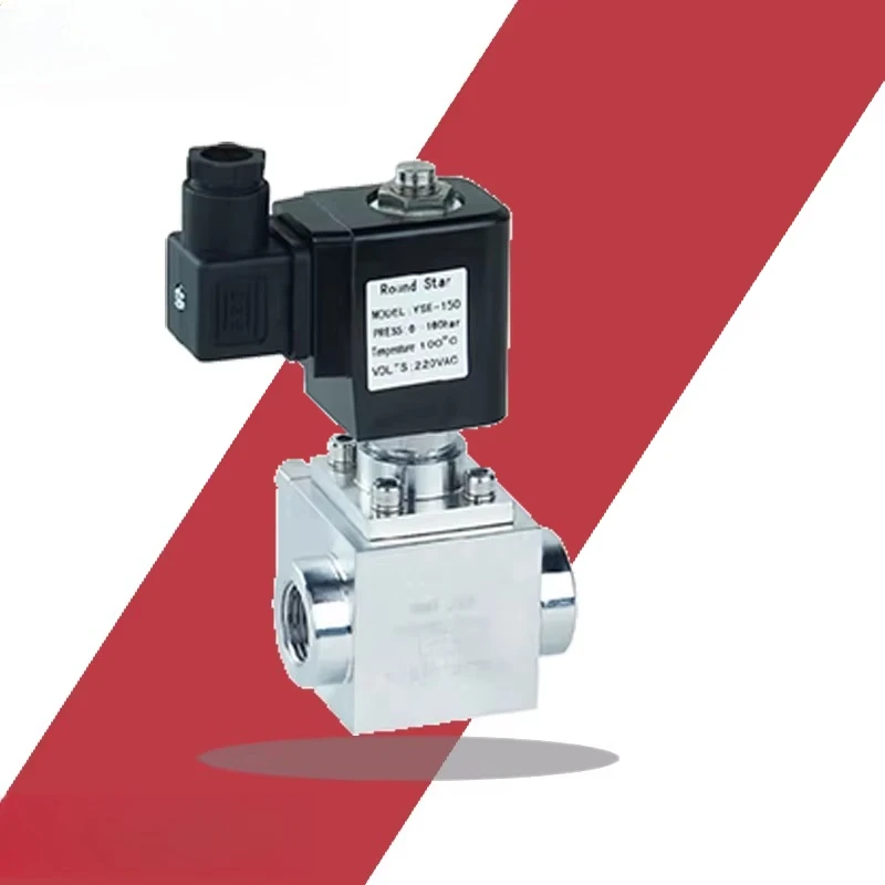 

YSE-010 High Pressure Low Power Solenoid Valve 1/4' 3/8' Stainless Steel IP65 AC230V 300bar for Gas High Temperature Pilot