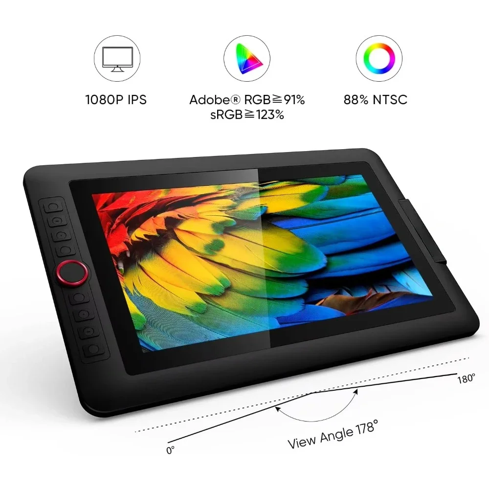 Drawing Tablet with Screen Full-Laminated Graphics Drawing Monitor Artist13.3 Pro Graphics Tablet with Adjustable Stand