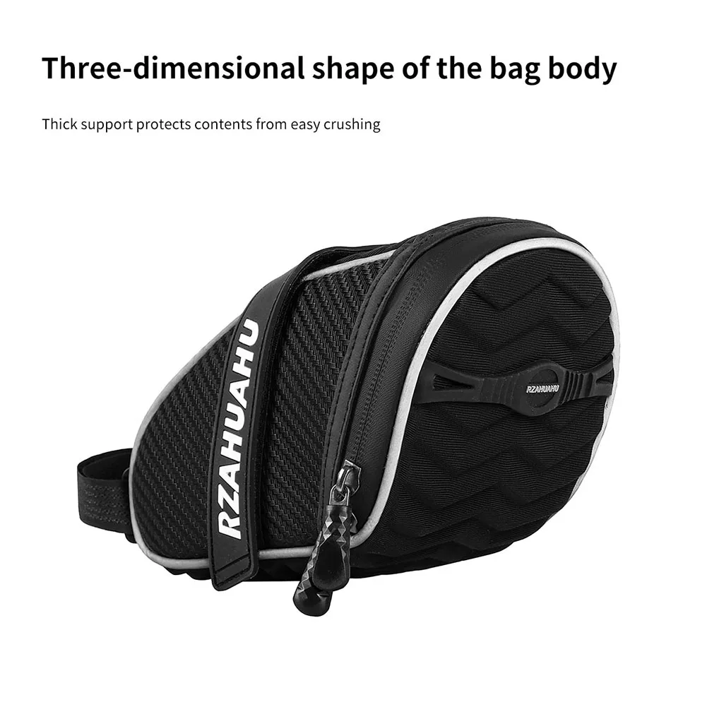 Wodoodporna torba rowerowa pod siodełko 1L, lekka torba rowerowa na sztycę z elementami odblaskowymi do jazdy na rowerze na świeżym powietrzu.