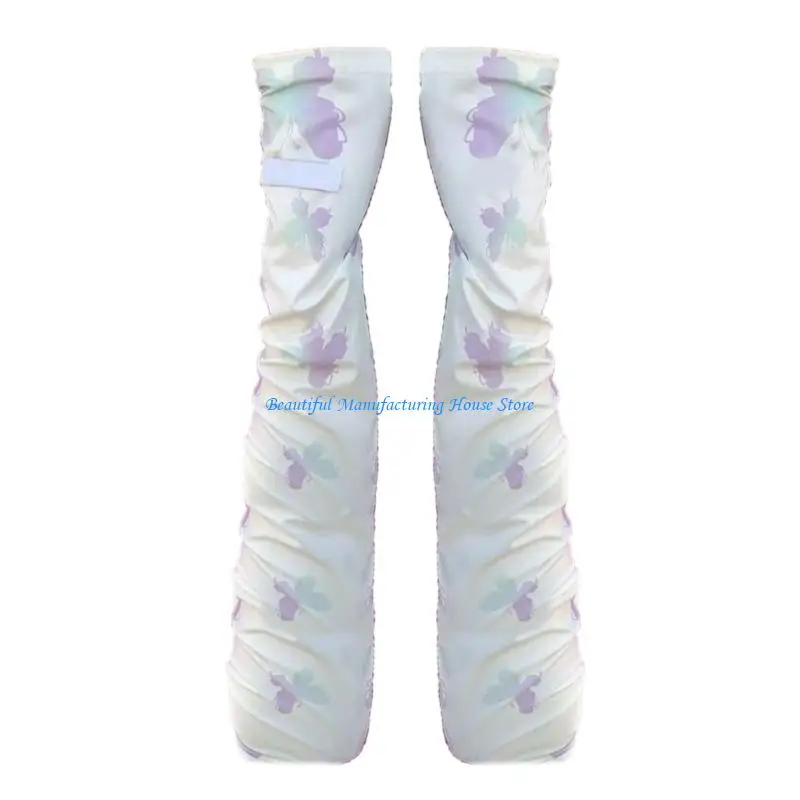 E56A Butterfly Pattern Arm Sleeves Soft And Breathable For Summer Activity