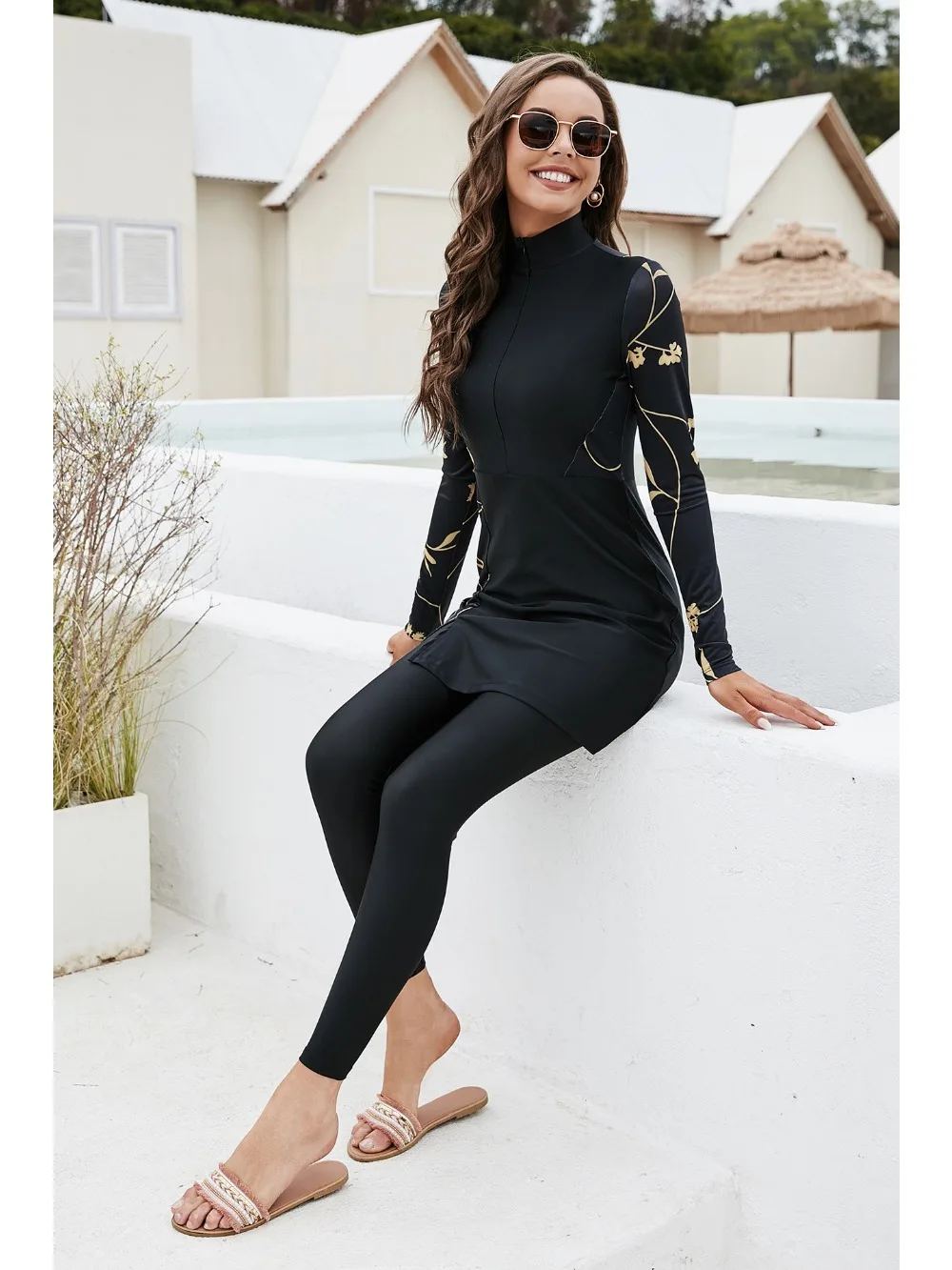 Abaya Burkini femmes musulmanes maillots de bain couverture complète modeste Musulman 2 pièces ensemble maillot de bain maillot de bain modeste maillots de bain islamique 2025