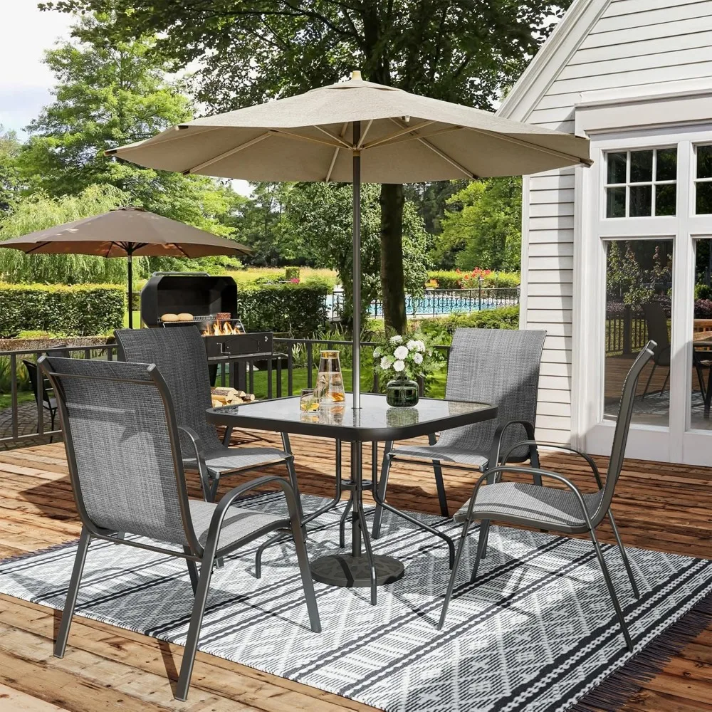 

Patio Chairs Set of 4, Breathable Garden Outdoor Furniture for Backyard Deck,Outdoor Stackable Dining Chairs for All Weather.