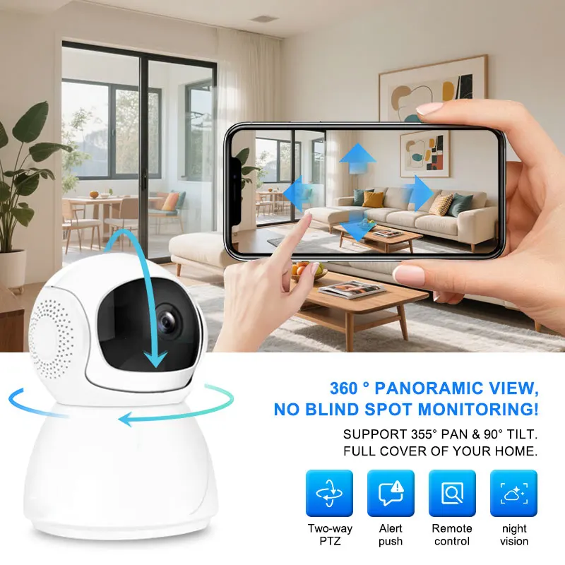 4K HD 2MP WiFi hogar inteligente voz bidireccional detección AI seguimiento automático seguridad Monitor de bebé cámara de vigilancia IP inalámbrica interior