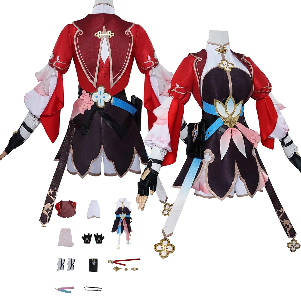 

Fantasy March 7th Cosplay Costume Game Honkai Sword Master Roleplay Pants Coat Accessories Adult Halloween Carnival Party Suit