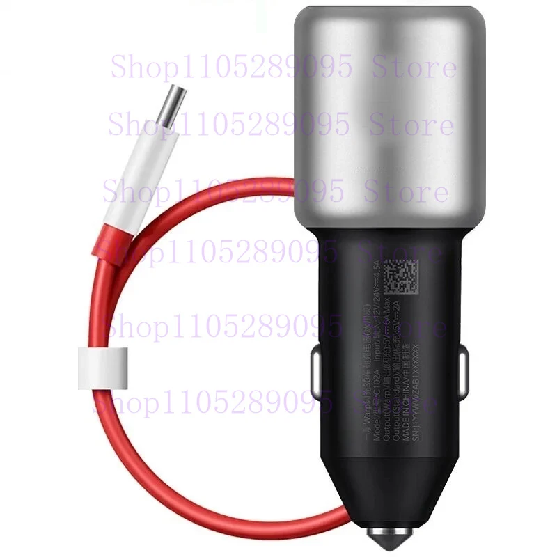 Warp Car Charger 30W with Cable for Oneplus 9 9R 8Pro Nord 7 7T Pro 6 5 5V 6A Type-C Fast Charging Cord