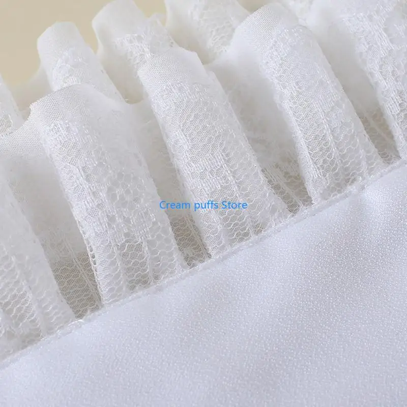 50LE Literary Women Sweet Fake Sleeves Double Layer Lace Detachable Flared Cuffs Sweater Decorative Wrist Warmers