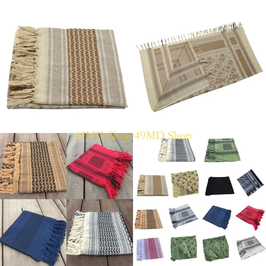 

49MD Arab Turban Arab Keffiyeh Scarf Military Shemagh Men Turban Head Wrap
