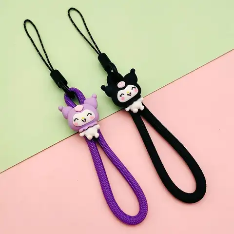 귀여운 만화 Kulomi Yugui 개 휴대 전화 매는 밧줄 Pachy 개 손가락 밧줄 Hangle 키 안티 손실 휴대 전화 체인 짧은 도매