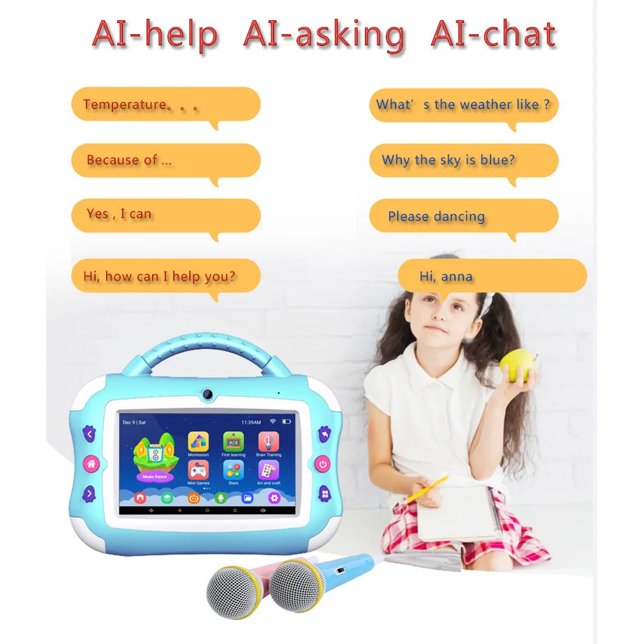 

2025 Hot Children's Early Education Tablet - AI English & Multilingual Dialogue, Foreign Trade Version, Manufacturer Direct