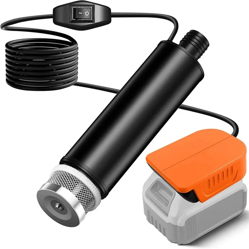 

Portable Water Transfer Pump For Dewalt 18V 20V Li-ion Battery 500GPH 100W 16Ft Cord for Pool, Water Beds, Garden Shower